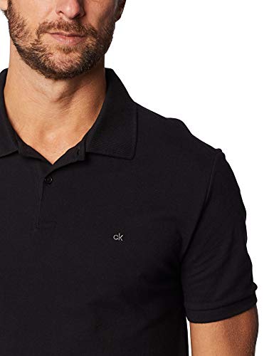 Camisa Polo Slim Básica,Calvin Klein,Masculino,Preto,G