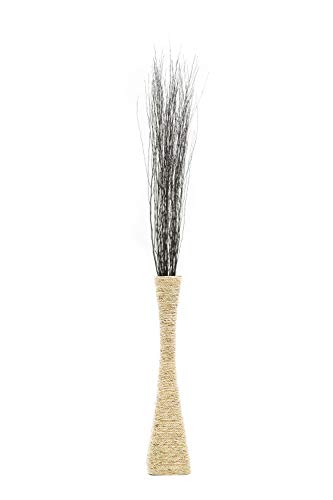 Image of Leewadee Tall Vase Filler, Natural Grass Stems - 2 Bunches of Colored Decorative Branches for Vases, Carefully Dried Rattan Twigs for Home Decoration, 45 inches, Black Brown