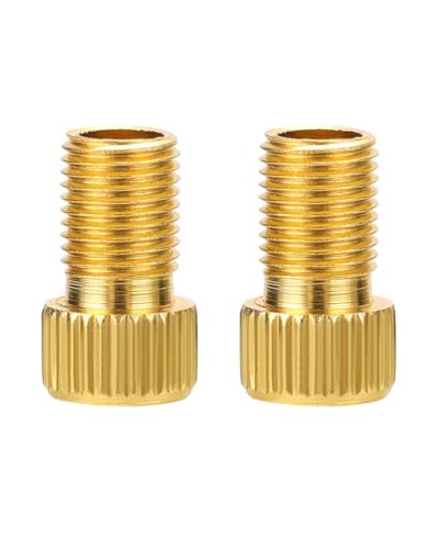 HUVZOR 2 piezas Adaptador de Válvula de Bicicleta, Adaptador para Bomba de Inflar de Bicicleta, Bicicleta Válvula Adaptador DV/SV/AV, para Compresor de Bicicleta,Bomba de Bola,Bomba de Aire（A）