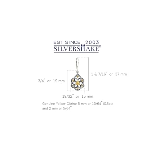 Silvershake Birthstone Gemstone Vintage Style Antique Finishing or 18K Yellow Gold Plated 925 Sterling Silver Scroll/Filigree Weave Drop Dangle Leverback Earrings Jewelry for Women2