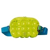 InflatDecor Waterproof Fanny Pack – Inflatable PVC Waist Bag for Women & Men – Neon Green & Blue Crossbody or Shoulder Bag (Green)
