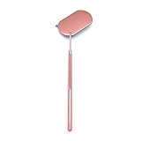 Yimart 1PCS Eyelash Mirror Grafting Lash Magnifying Beauty Long Handle for Checking False Lashes Extension Makeup Tools Mirror (Pink)