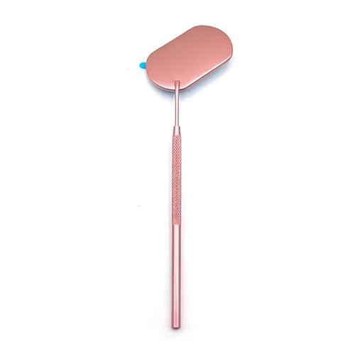 Yimart 1PCS Eyelash Mirror Grafting Lash Magnifying Beauty Long Handle for Checking False Lashes Extension Makeup Tools Mirror (Pink)