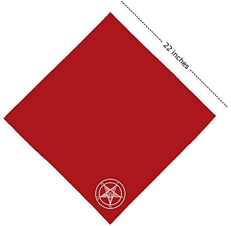Miniatura 2 de Pentagram Bandanna - Cráneo de cabra demoníaco Baphomet Diablo maldad Demonio dragón Cabra Cabra Gótica Metal Occulto Punk Satanic Esqueleto Voodoo