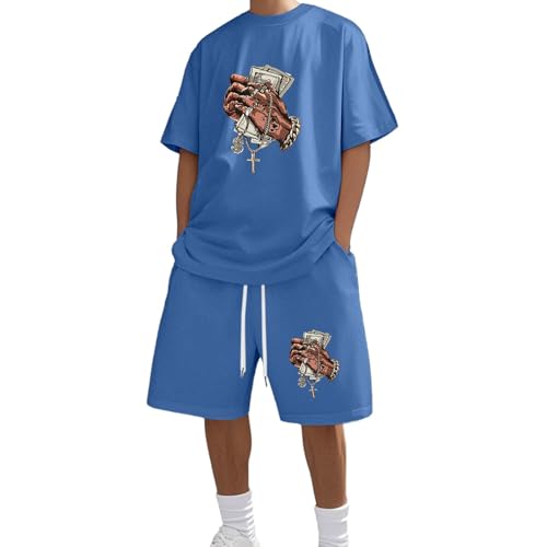 Ensemble t-shirt et short homme imprimé au style européen moderne