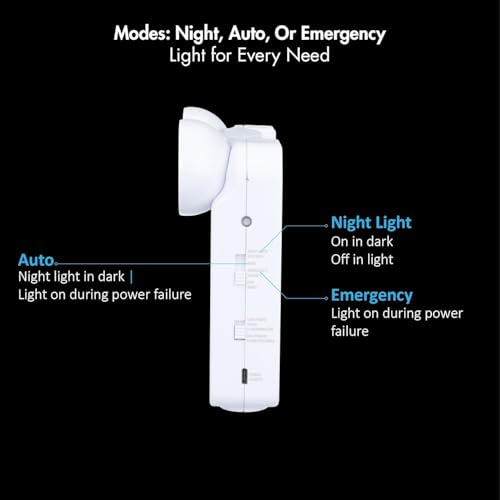 Ideal Security Rechargeable LED Power Failure Light, Adjustable Heads, Up to 48 Hours, 80-140 Lumens, Emergency Light for Home, Prepared for Power Outages, White (2-Pack) - Image 5