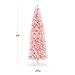 Best Choice Products Flocked Pink Pencil Christmas Tree, Pre-Lit Slim Artificial Holiday Decoration, 6ft Lighted Skinny w/Base, Warm White Lights