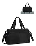 Small Gym Bag, Mini Gym Bag for Women with Yoga Mat Holder and Wet Compartment, Cute Small Yoga Mat Bag with Water Bottle Pocket for Workout Dance, Black