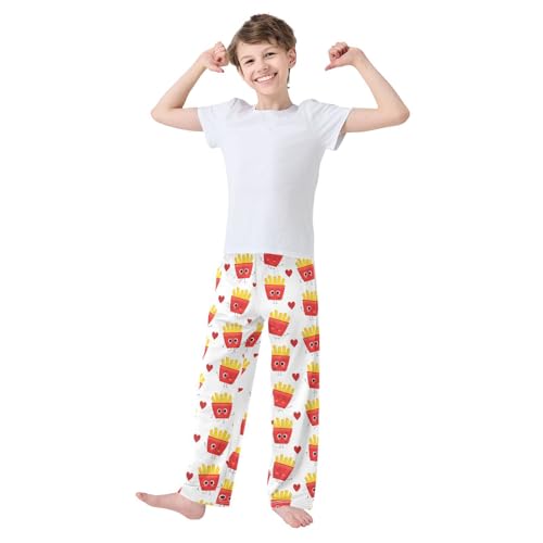 Boys' Pants French Fries Cute Fast Food Long Bottoms Jogger Pants Elastic Waist Trousers with Pockets S-XL2