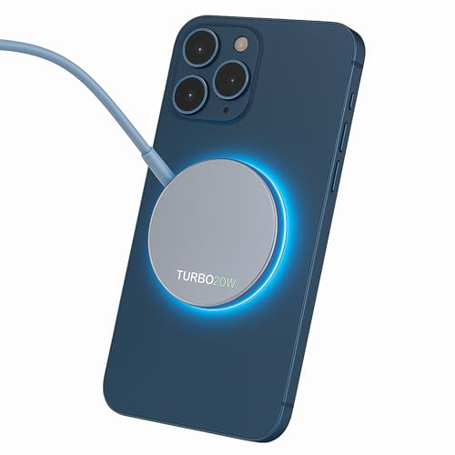 Carregador Magnético Sem Fio 15W USB-C, Base Indução Qi Compatível Smartphones, Carregamento Wireless Portátil