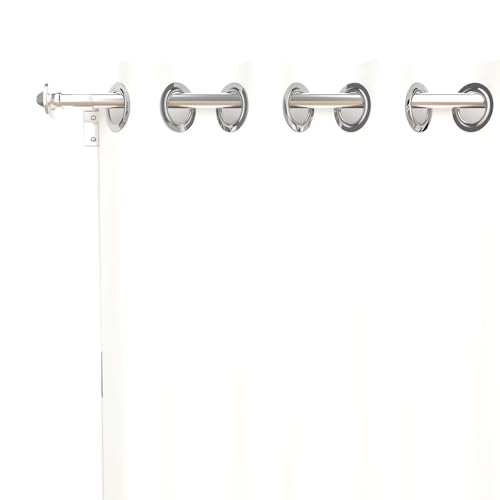 Soleil d'ocre Cortina Lisa con Ojales Antiarrugas Alix, Blanco, 140 x 180 cm