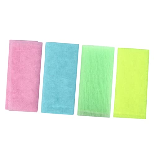 Beatifufu 4 peças toalha de banho esfoliante esfoliante esfoliante toalhas de banho macias esfregão