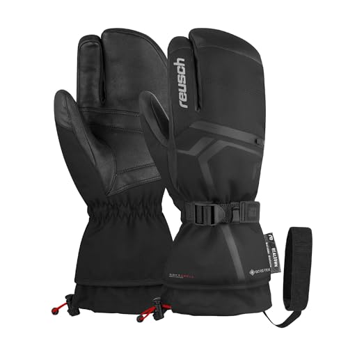 Reusch 8 6101955 Down Spirit Gants à 3 Doigts Unisexe Gore-TEX Lobster avec Poches Pratiques pour Coussin Chauffant Noir/argenté
