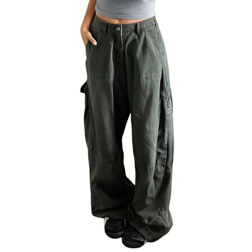 Jean cargo vintage à taille haute respirant pour un confort estival total