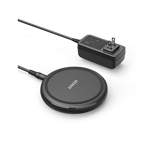 Anker Wireless Charger with Power Adapter, PowerWave II Pad, Qi-Certified 15W Max Fast Wireless Charging Pad for iPhone 12, 12 Mini, 12 Pro Max, 11, 11 Pro, Galaxy S10 S9 S8, Note 10 Note 9 & More