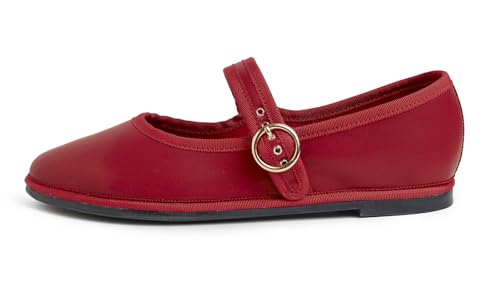 FEVERSOLE Women's Soft Classic Mary Jane Memory Foam Cushioned Comfort Round Toe Metal Buckle Flats Walking Shoes3