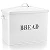 TeamFar Bread Box for Kitchen Countertop, 13.1’’ x 11.8’’ x 7.3’’ Steel Metal Large Modern Collection Farmhouse Bread Container with Lid, High Capacity Bread Storage & Holds 2+ Loaves
