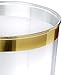 100 Gold Plastic Cups 10 oz Clear Plastic Cups Old Fashioned Tumblers Gold Rimmed Cups Fancy Disposable Wedding Cups Elegant Party Cups with Gold Rim by Oojami (Gold)