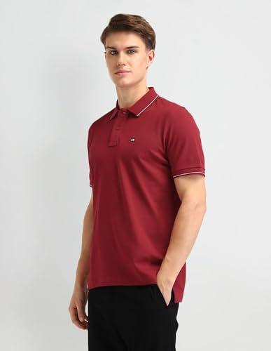 Image of Arrow Sport Men Regular fit Cotton Solid Short Sleeves Polo Shirt