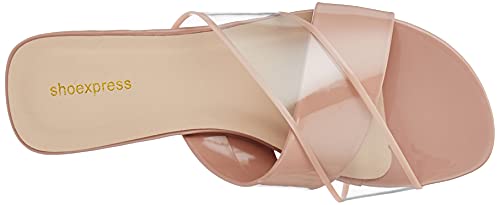 Image of shoexpress Women Black Solid Pu Open Toe Flats Sandal