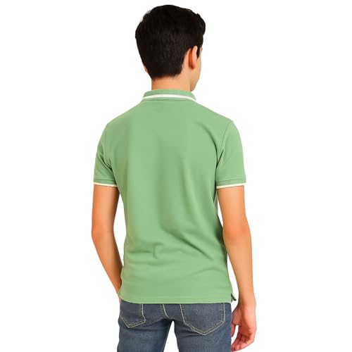 Image of TotzTouch Boys Premium Polo Collar Tshirt Combo with Zipper Closure Color White & Black Age 6 Years to 15 Years