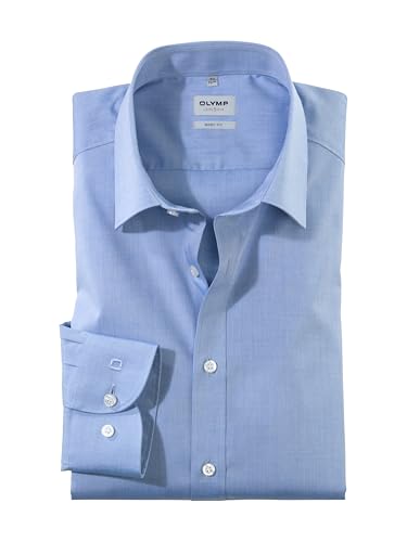 Olymp Herren Hemd Level 5 Body Fit Langarm, Stoned Blue, 40
