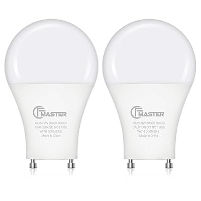 JIANGSILING GU24 Led Light Bulb, 9W(60W Equivalent), 5000K Daylight, A19 Shape GU24 Light Bulb, 800 Lumens GU24 Led Bulbs, CRI 85, Non-Dimmable ETL Listed(2-Pack)