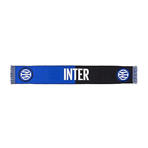 Nuovo Logo Inter Unisex - Adulto Sciarpa Stadio, Bicolore Nero/Blu, Taglia Unica