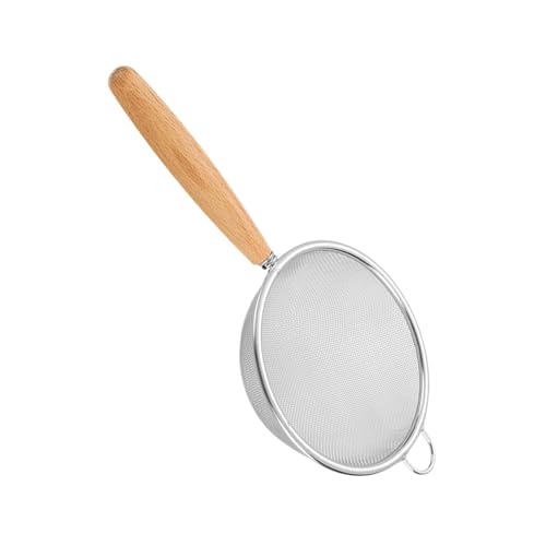 Colador pequeño – colador de malla fina | Colador de alimentos, colador de cocina, colador de cocina, filtro de aceite, mango de madera, colador de malla fina, utensilios de cocina