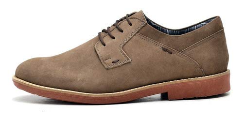 Sapato Masculino Oxford em Couro Reta Oposta 33 Tamanho:39;Cor:Bege