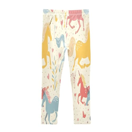 Toddler Girls Leggings Printed Yoga Pants Leggings Yellow Blue Unicorn for Kids2