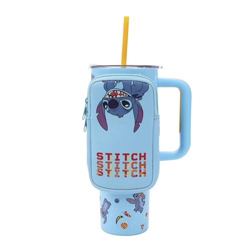 Disney Stitch Tropical Fruits & Flowers 40 Oz Blue...