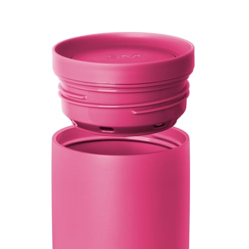 Image of Simple Modern Travel Coffee Mug Tumbler with 360 Lid | Ceramic-Lined Insulated Stainless Steel Cold Brew Iced Coffee Cup | Gifts for Women Men Her Him | Voyager Signature | 16oz | Berry