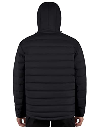 Image of Lesmart Men Down Jacket Puffer Winter Jacket with Hooded Packable Lightweight Windproof Insulated Warm Coat