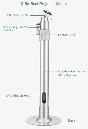 Support de projecteur argenté haut de gamme design réglable 360° - 3