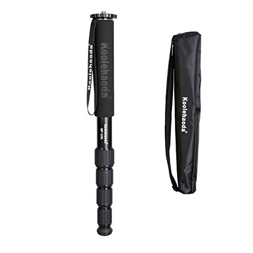 Koolehaoda Monopie Ligero de Viaje en Aluminio 5 Secciones, Diámetro del Tubo de 32 mm,Carga 10kg, para Cámara Compacta, Sin Espejo, DSLR