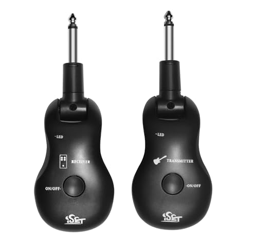 ISET Sistema Sem Fio Uhf De Guitarra Com Distância Apenas 3 A 5 Metros, Transmissor E Receptor Em Vez Cabos Para Iniciantes