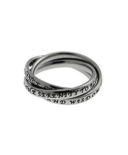 Spirit & Truth Stainless Steel Triple Band Serenity Prayer Ring (6)