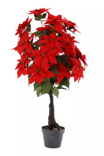 Weihnachtsstern Außen 100 cm 5 MIKONI XXL 100cm Weihnachtsstern im Topf Künstlicher Bluemn...