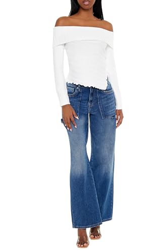 Forever 21 Women's Ribbed Off-The-Shoulder Sweater2