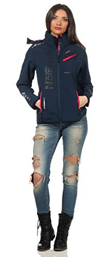 Geographical Norway Reine Lady - Veste Softshell Femme Impermeable - Jacket À Capuche Outdoor - Blouson Coupe Vent...