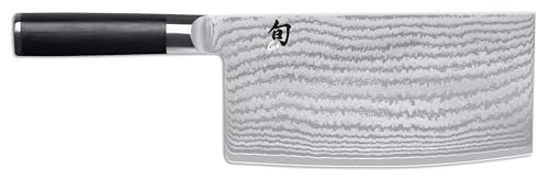 KAI Shun Classic Couteau de Chef Chinois 18 cm Longueur de Lame - Couteau Damas 32 Couches Noyau VG Max - 61 (±1) HRC - Manche en Pakkawood - Fabriqué au Japon - Couteau de Chef Chinois Forgé