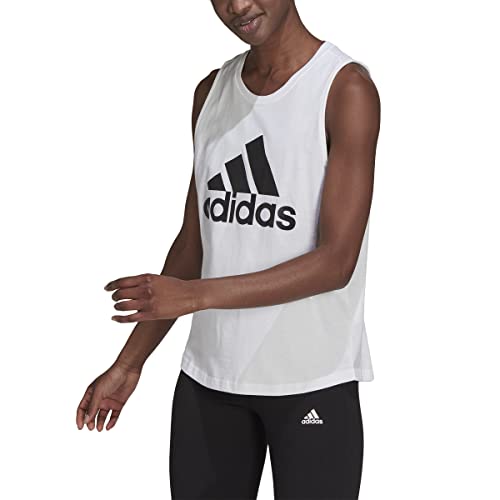 adidas Women's Essentials Big Logo Sleeveless T-Shirt, White/Black, M - Image 3