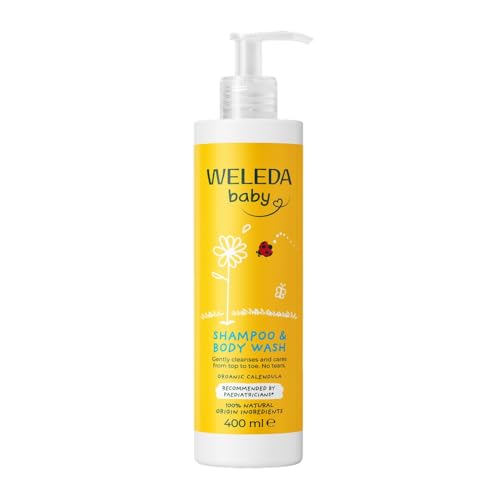 Weleda Baby Shampoo & Body Wash Baby Bath Kids Shampoo & Wash Sensitive Calendula Dermatologically Tested Certified Natural 96% Recycled Packaging 400ml Packaging May Vary