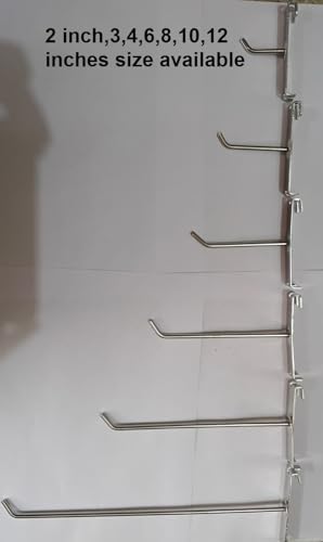 Image of Q1 Beads Steel 12 Pcs 2 inches Mesh Grid Wall Panel Hooks for Retail Display Gridwall Panel Hook Made in 5 mm Rod (12 Pack, Chrome)