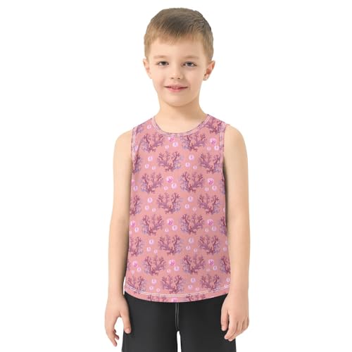 Baby Boys Sleeveless Tank Top Pearls Coral Toddler Athletic Vest 3-10T2