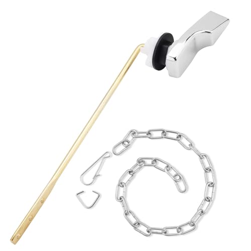 Gosknor Toilet Handle Replacement Kit, Toilet Flush Lever Handle Replacement Toilet Tank Trip Lever Toilet Tank Flush Lever with H2 Brass Arm Fits for American Standard Mansfield Toilets