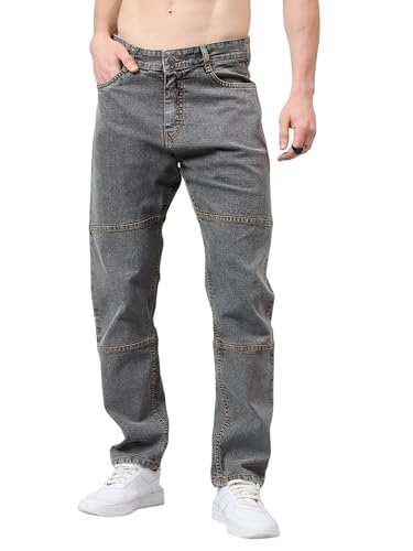 Image of STUDIO NEXX Men's Loose Fit Jeans | Stretchable | Jeans for Men | Contrast Stitch Jeans | Panelled Stitch