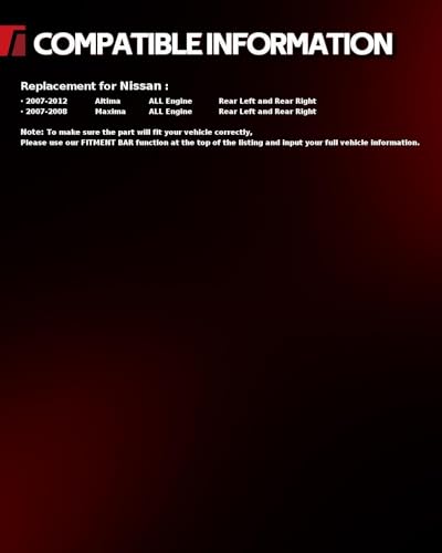 Image of Torchbeam Rear Brake Calipers Set for Nissan 2007-2012 Altima, Nissan 2007-2008 Maxima, Rear Left and Rear Right Calipers Replace # 19B2780A+19B2781A