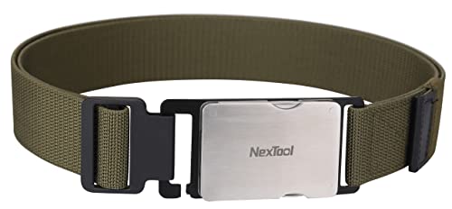 Nextorch M1 Multifunktionsgürtel OLIV, Gürtel mit Multifunktionswerkzeug in der Gürtelschnalle - 10 Funktionen